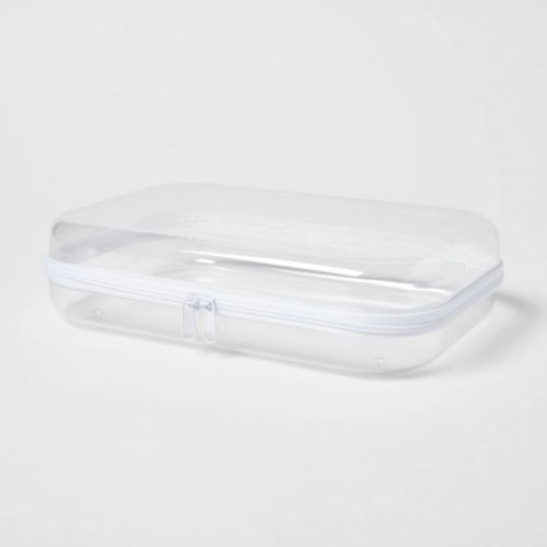 Large Hard Sided Zipper Pencil Case Clear - up&up™