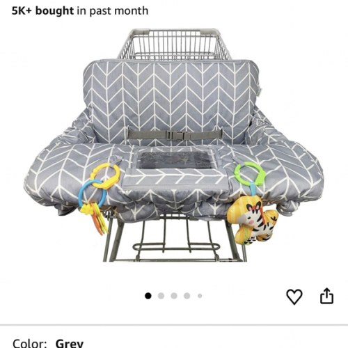 Shopping Cart Cover for Baby ICOPUCA Cotton High Chair Cover, Reversible, Machine Washable for Infant, Toddler, Boy or Girl (Grey Arrow Print)