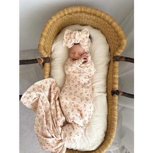 Swaddle Set | Paisley Coffee – Little and Fern