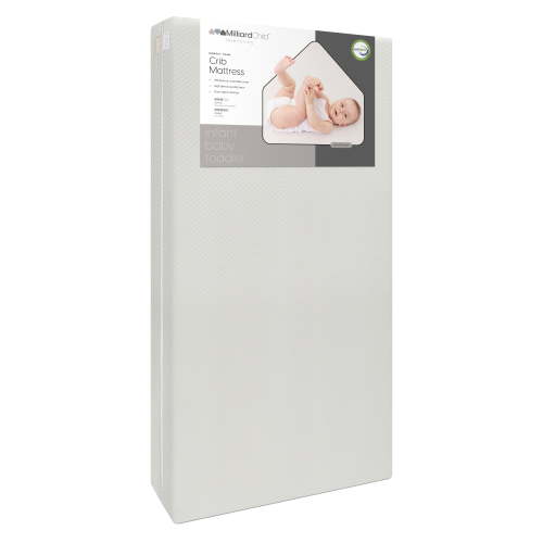 Milliard Premium Memory Foam Hypoallergenic Infant & Toddler Crib Mattress, Waterproof Cover, Dual Stage