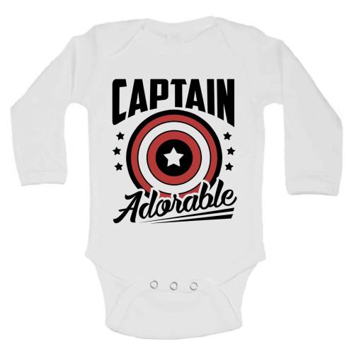 Cute Movie Lover Baby Shirts and Bodysuits &quot;Captain Adorable&quot; - Superhero Newborn - Toddler Kids Collection - 2017