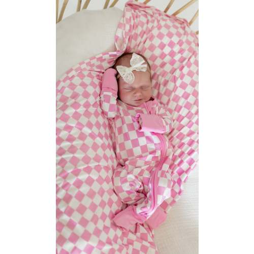 Infant Swaddle in Pink Checkered