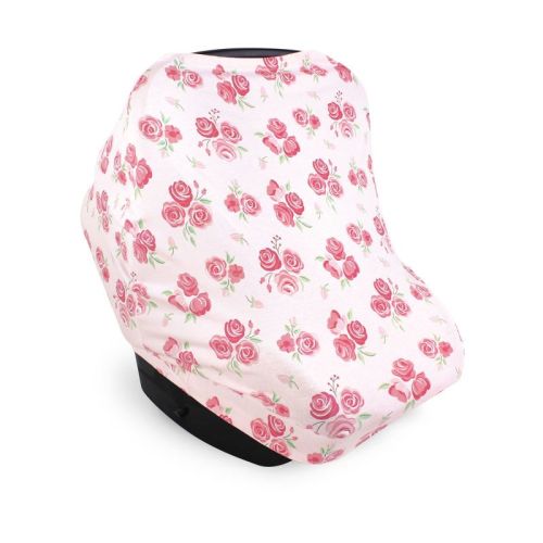 Hudson Baby Girls Multi-use Car Seat Canopy, Blush Rose, One Size