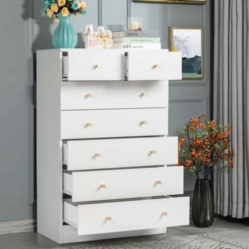 Ktaxon 7 Drawers Dresser Chests for Bedroom, Wood Chset of Drawers,Dressers Organizer for Bedroom, Living Room,Hallway, White