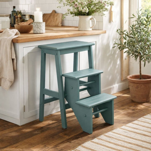 Laurel Foundry Modern Farmhouse® Danyell 24'' 3 - Step Wood Folding Step Stool & Reviews | Wayfair