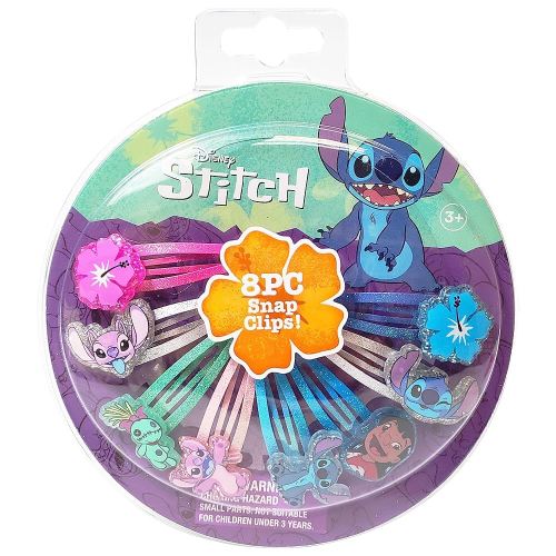 Disney Stitch Kids Hair Clips for Girls Snap Clips 8 Pack Multi Color Ages 3+