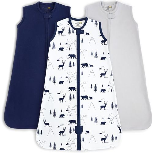 Mama Cheetah Wearable Blanket, Organic Cotton Baby Sleep Bag, Swaddle Transition Sack with 2-Way Zipper