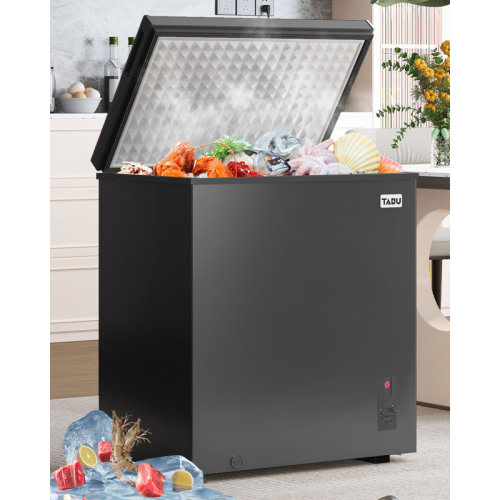 TABU Chest Freezer, 3.5 Cu Ft Deep Freezer with Removable Storage Basket, Black Top Open Door Freezer with 7 Level Adjustable Temperature & Reviews | Wayfair