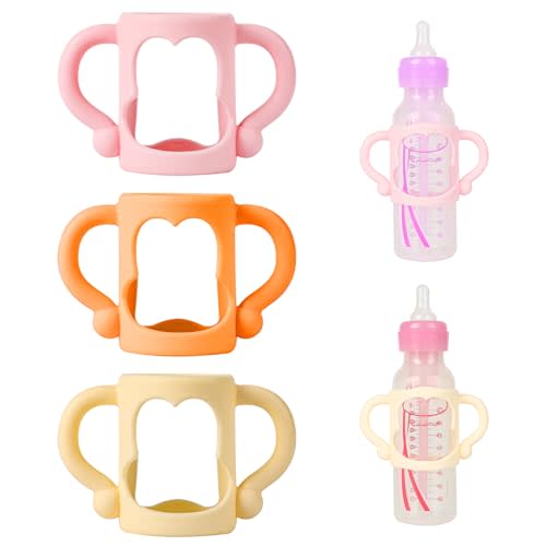 RTMOK Bottle Handles for Dr. Brown's Narrow Baby, Wide-Neck, Removable Easy-Grip Transitional Sippy Cup Handles, 100% Silicone-BPA-Free Material, 4m+