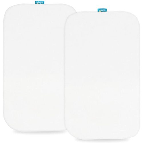 100% Organic Cotton Bassinet Sheets Compatible with Mika Micky Bedside Sleeper, 2 Pack, Ultra Soft Bassinet Sheet for Baby, White