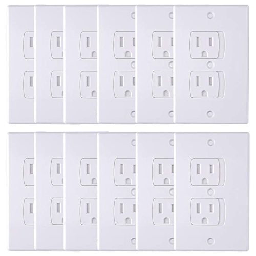 AUSTOR 12 Pack Baby Safety Electric Outlet Covers Baby Safety Self Closing Wall Socket Plugs Plate Alternate for Child Proofing - 12 Count (Pack of 1)