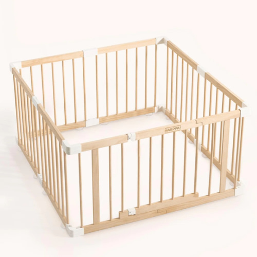 HARPPA Baby Gate Playpen, Foldable Wooden Play Gate, Non-Toxic Foldable Wooden Play Yard for Babies & Toddlers, Adjustable DIY Baby Fence, Large & Small Safe Play Area, Easy-Assembly Natural Finish Indoor Playpen, DIY Playpen Foldable Wooden Playpen, Adju