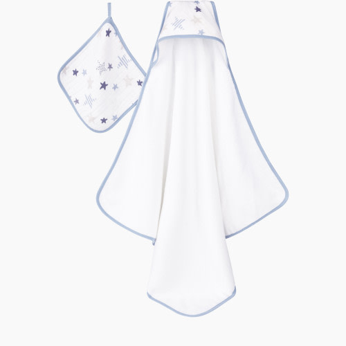 Aden + Anais Muslin-Backed Hooded Towel & Washcloth Set - Rock Star