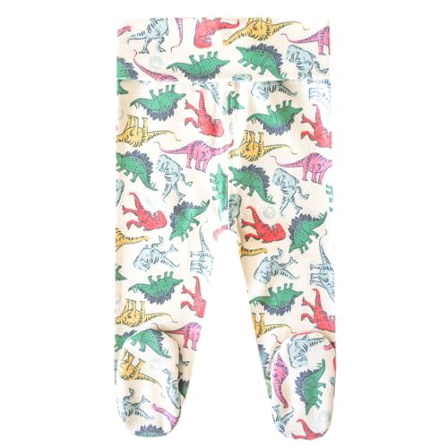 Copper Pearl Dinosaur Footed Baby Pants: Ultra-Soft, Cozy, Stylish Unisex Baby Clothes, 3-6m