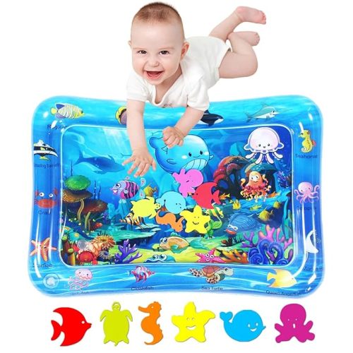 ZHUYNXIR Water mat Infant Toys, Water mat Baby, Inflatable Play Mat Water Cushion Baby Toys, Fun Early Development Activity Play Center for Newborn (27.5x20 in)