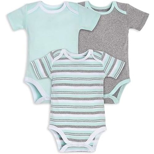 Burt's Bees Baby Bodysuits, 3-Pack Long & Short-Sleeve One-Piece, 100% Organic Cotton
