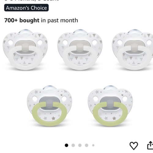 NUK Comfy Orthodontic Pacifiers, Timeless Collection, 0-6 Months, 5 Count