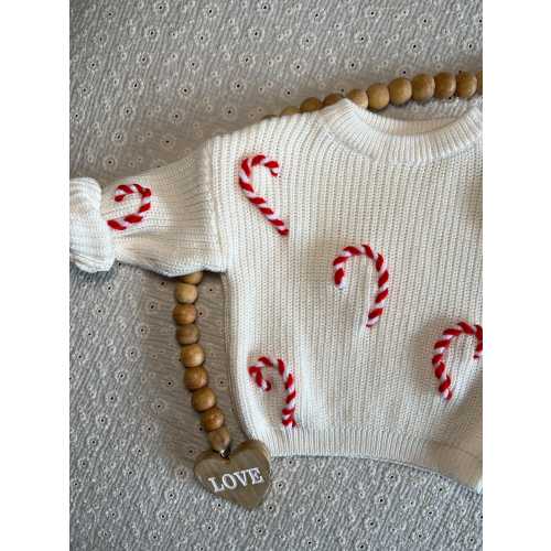 Christmas Baby Outfit | Christmas Baby Sweater | Candy Cane | Embroidered | Milestone | Baby Girl Boy | Holiday | Santa | Toddler | Merry