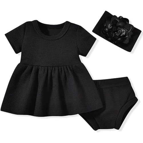Unutiylo Preemie Newborn Baby Girl Clothes 0-18M Knitted Tunic Top Short Set Summer Outfits Premie Girls Clothing Set