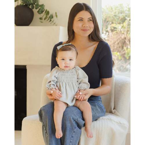 Eden Romper || Blue Gingham – 6-12M