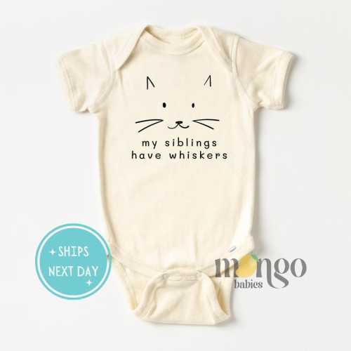 My Siblings Have Whiskers Onesies® Brand Cat Baby Shirt Cute Baby Shower Gift Funny Baby Shirt Pregnancy Announcement Kids Tshirt 1197