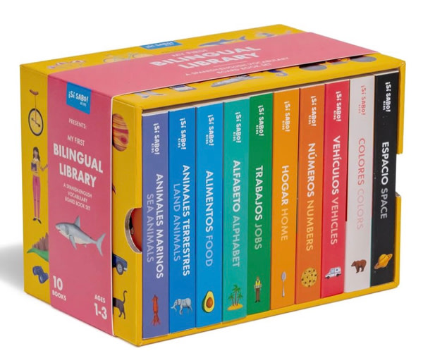 My First Bilingual Library: A Spanish-English Vocabulary Board Book Set of Colors, Numbers, Animals, ABCs, and More (Si Sabo Kids)