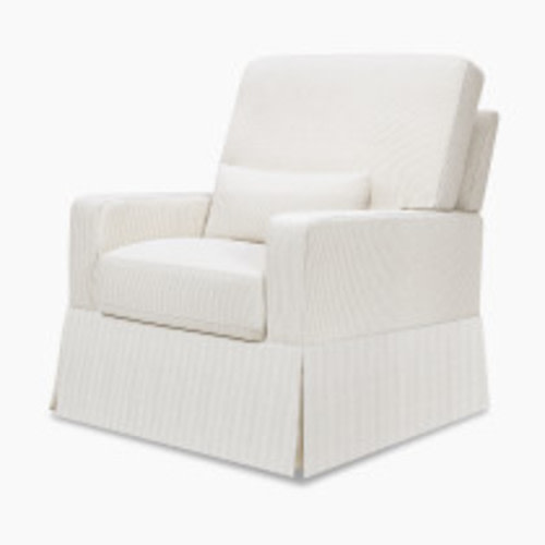 Namesake Crawford Pillowback Comfort Swivel Glider - Fog Chatham Stripe