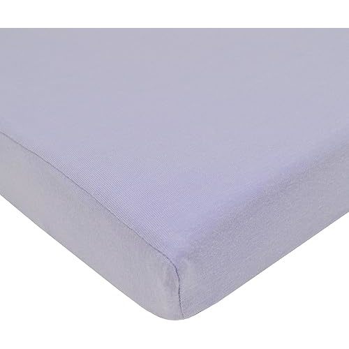 American Baby Company Supreme Fitted Crib Sheet 28" x 52", Enhanced Thickness for Soft, Breathable Neutral 100% Cotton Jersey Comfort, Lavender, for Boys and Girls