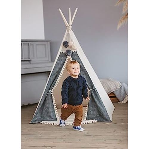 Teepee Tent for Kids-Portable Children Play Tent Indoor Outdoor (Door Fight Wave)