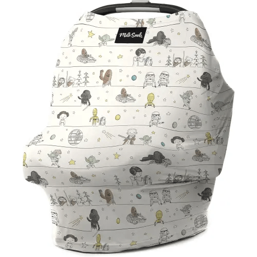 Milk Snob Original Star Wars 5-in-1 Cover, Precious Padawans, Privacy for Breastfeeding, Baby Car Seat, Carrier, Stroller, High Chair, Shopping Cart, Lounger Canopy - Newborn Essentials, Nursing Top