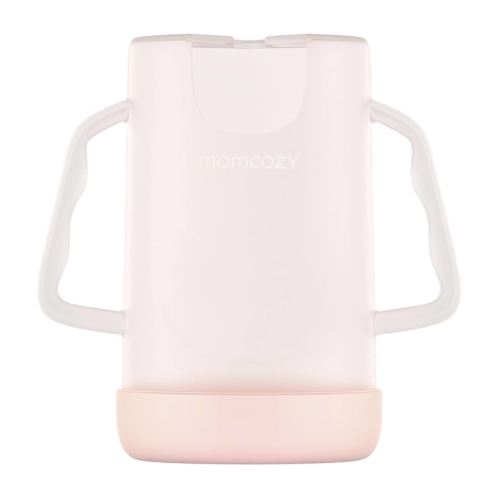 Momcozy Squeeze Pouch Holder for Food Pouches and Drink Boxes, Baby Pouch Holder Allows Baby to Self-Feed and Avoid Messes, Baby Food Pouch Holder Handle is Easy to Grip, Comfortable, Pink