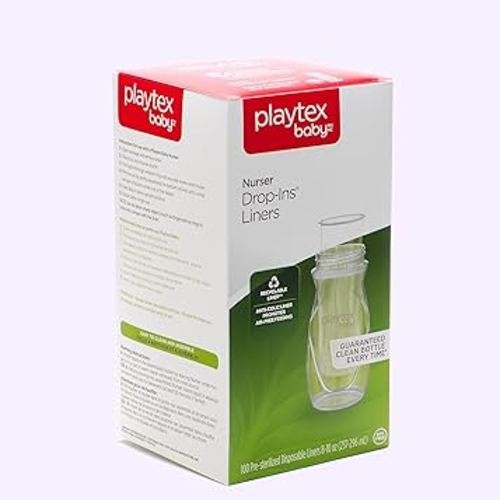 Playtex Baby Nurser Pre-Sterilized Disposable Drop-Ins Bottle Liners, Closer to Breastfeeding, 8 Oz, 100 Count