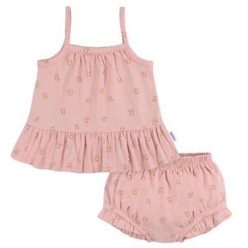 Gerber Baby Girls' Top And Diaper Cover Set - Poppies - 3-6 Months - 2-piece