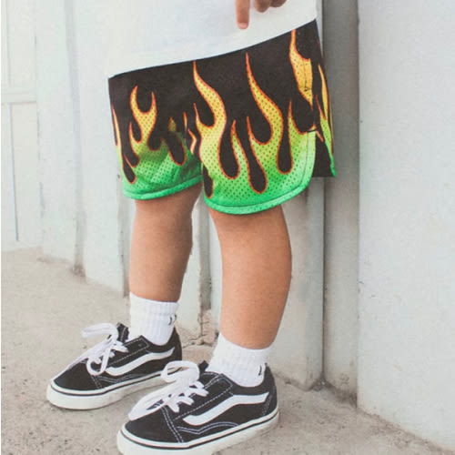 Heater Flame Shorts Green