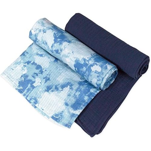 HonestBaby Unisex-Baby 2-Pack Organic Cotton Swaddle Blankets (Legacy)