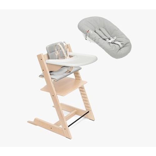 Stokke Tripp Trapp® High Chair² Natural, Anthracite Cushion, White Tray, Newborn Set