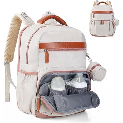 Diaper Bag Backpack with Detachable Changing Station – 28L Large Capacity, Waterproof & Travel-Friendly Baby Bag for Moms & Dads