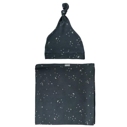 Gerber Night Sky Swaddle Blanket & Hat Set