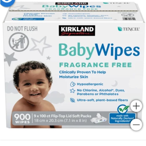 Kirkland Signature Baby Wipes Fragrance Free, 900-count