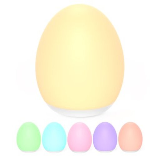 Night Light, Egg Light for Nursery with 7 RGB Colors Changeable & Stepless Dimming, Rechargeable Tap Light with 1h Timer & Touch Control, Portable Night Light for Babies BPA Free