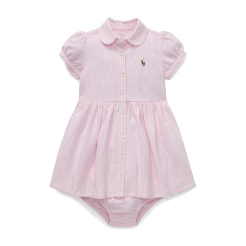 Oxford Stripe Cotton Piqué Dress & Bloomers