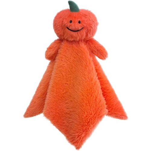 Baby Orange Pumpkin Soft Stuffed Animal Security Blanket, Plush Pumpkin Character Lovey Blanket, Baby Shower/Nursery Gift, Newborn Infant Toddler Snuggle Blankie for Girls Boys, 14 Inches