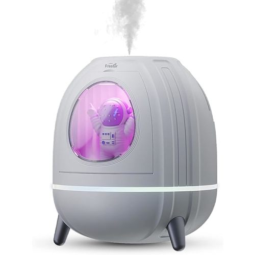 Mini USB Humidifier 250ml with 7 Colors LED Night Light, Small Humidifier for Kids, Plant, Bedroom, Office, Desk, Babies Room, No Battery (White - Spaceman)