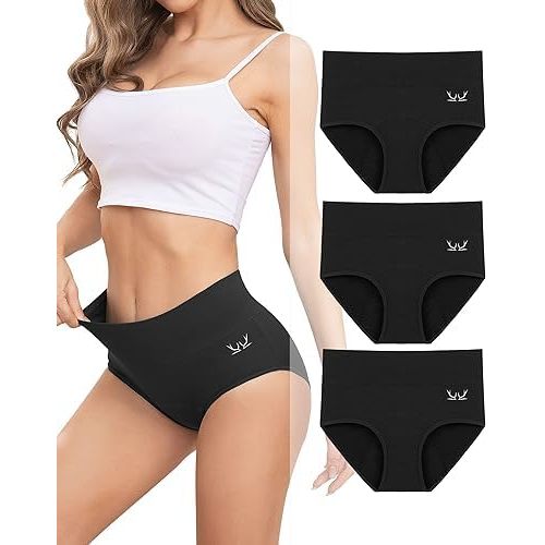 Rdiner Heavy Flow High Absorbency Period Underwear Women, Leakproof Panties Postpartum Menstrual Hipster Briefs Teens 3 Pack