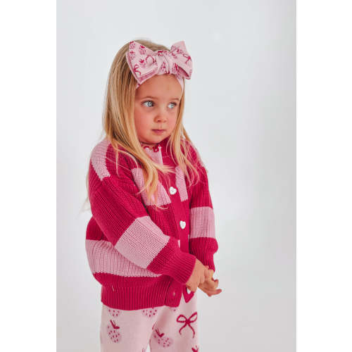 Chunky knit raspberry cardigan