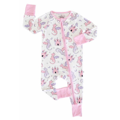 Dragon Adventure Convertible Zip Romper | Pink (0-3M)