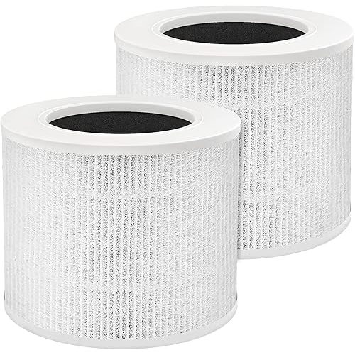 2 Pack H13 True HEPA Core Mini Replacement Filter for LEVOIT Core Mini Air Purifiers, 3-in-1 HEPA, High-Efficiency Activated Carbon