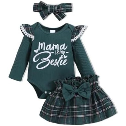 Newborn Infant Clothes Baby Girl Dress Summer Toddler Outfit Cute Girl Romper Skirt Set+Headband