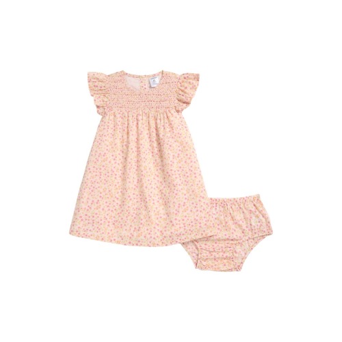 Smocked Cotton Dress & Bloomers