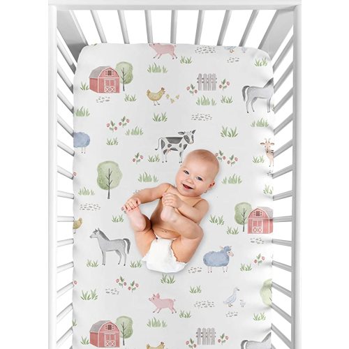 Sweet Jojo Designs Farm Animals Baby Fitted Crib Sheet Set